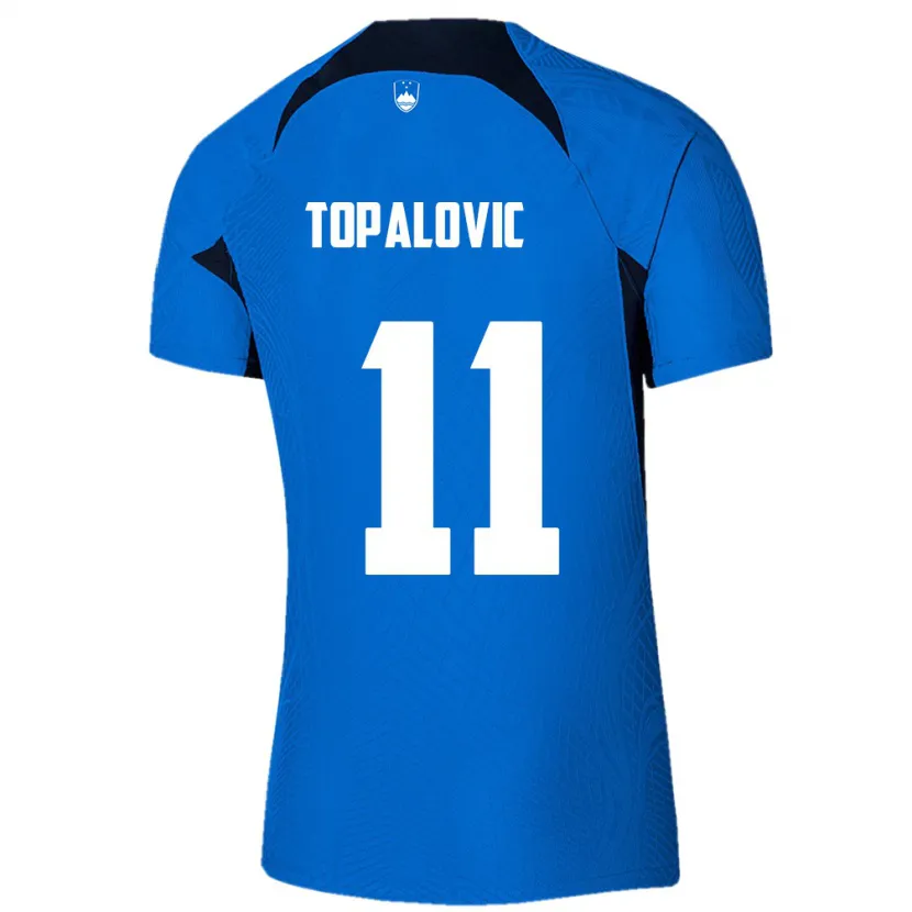 Danxen Dame Slovenia Luka Topalovic #11 Blå Bortetrøye Drakt Trøye 24-26 Skjorter T-Skjorte
