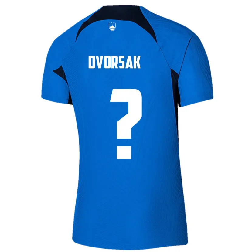Danxen Dame Slovenia Matej Dvorsak #0 Blå Bortetrøye Drakt Trøye 24-26 Skjorter T-Skjorte