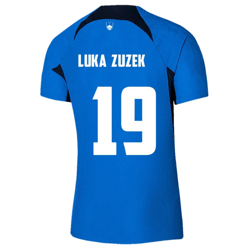 Danxen Dame Slovenia Zan Luka Zuzek #19 Blå Bortetrøye Drakt Trøye 24-26 Skjorter T-Skjorte