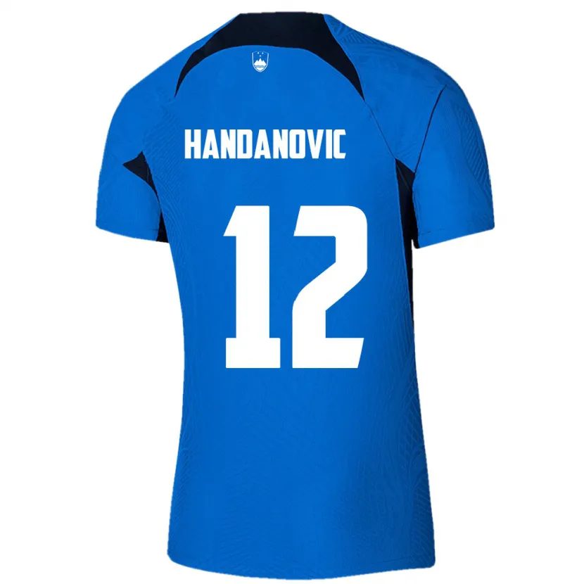 Danxen Dame Slovenia Tanej Handanovic #12 Blå Bortetrøye Drakt Trøye 24-26 Skjorter T-Skjorte