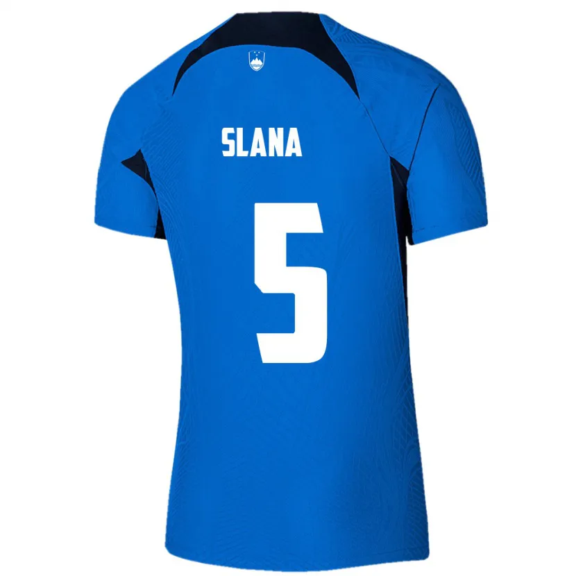 Danxen Dame Slovenia Filip Slana #5 Blå Bortetrøye Drakt Trøye 24-26 Skjorter T-Skjorte