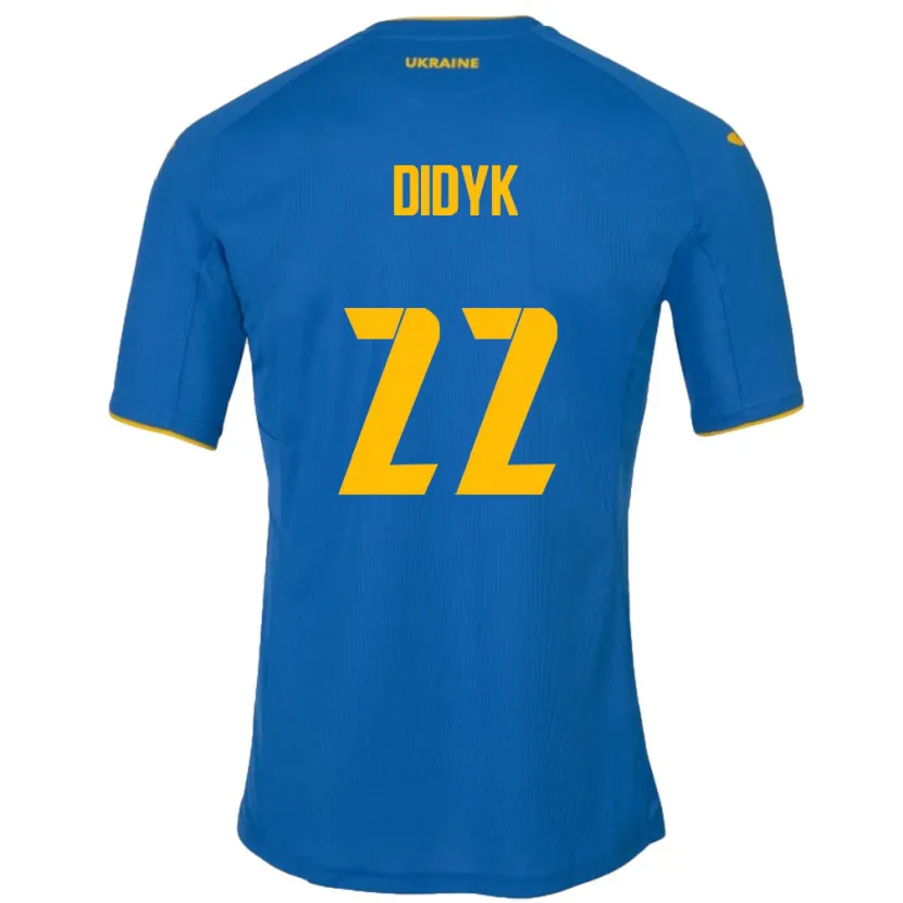 Danxen Dame Ukraina Roman Didyk #22 Blå Bortetrøye Drakt Trøye 24-26 Skjorter T-Skjorte