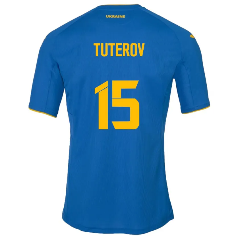 Danxen Dame Ukraina Timur Tuterov #15 Blå Bortetrøye Drakt Trøye 24-26 Skjorter T-Skjorte