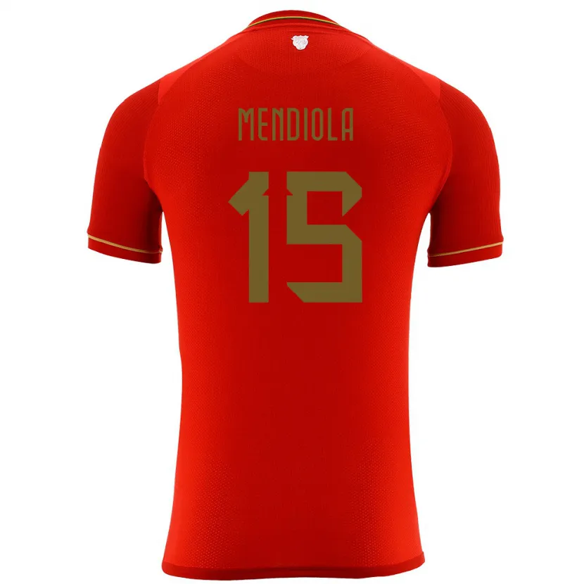 Danxen Dame Bolivia Aidé Mendiola #15 Rød Bortetrøye Drakt Trøye 24-26 Skjorter T-Skjorte