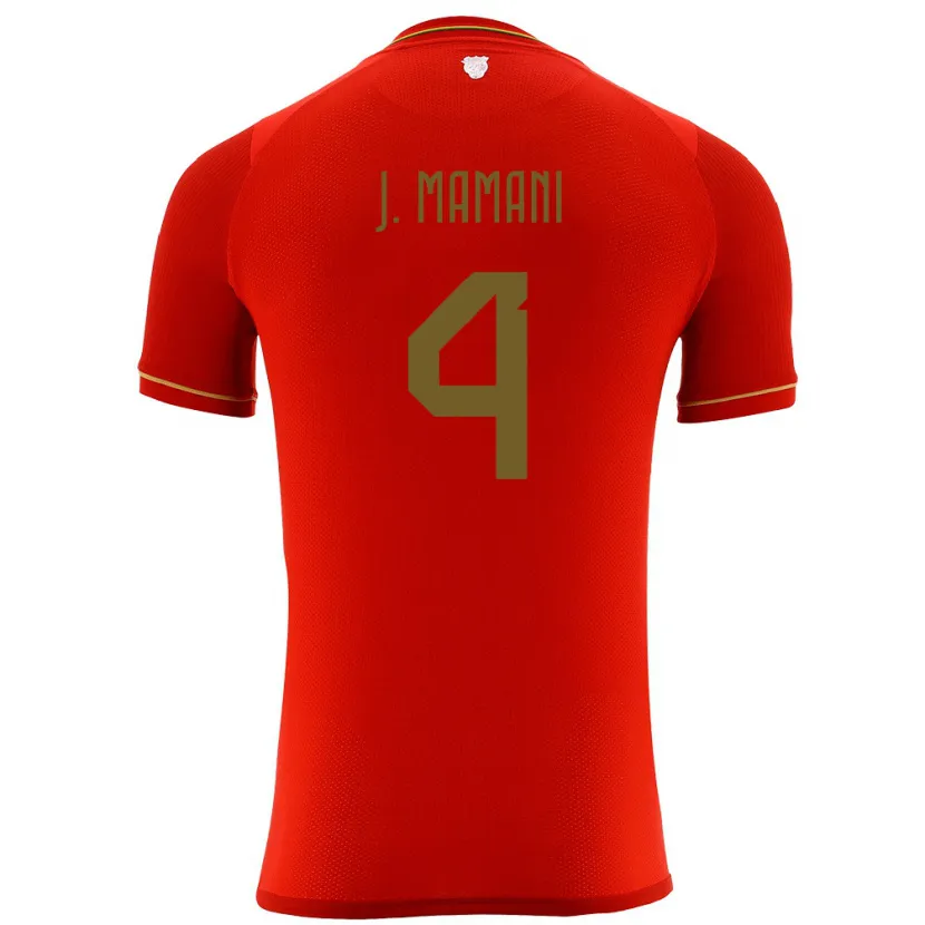 Danxen Dame Bolivia Jhylian Mary Mamani #4 Rød Bortetrøye Drakt Trøye 24-26 Skjorter T-Skjorte