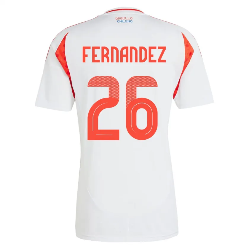 Danxen Dame Chile Nicolás Fernández #26 Hvit Bortetrøye Drakt Trøye 24-26 Skjorter T-Skjorte