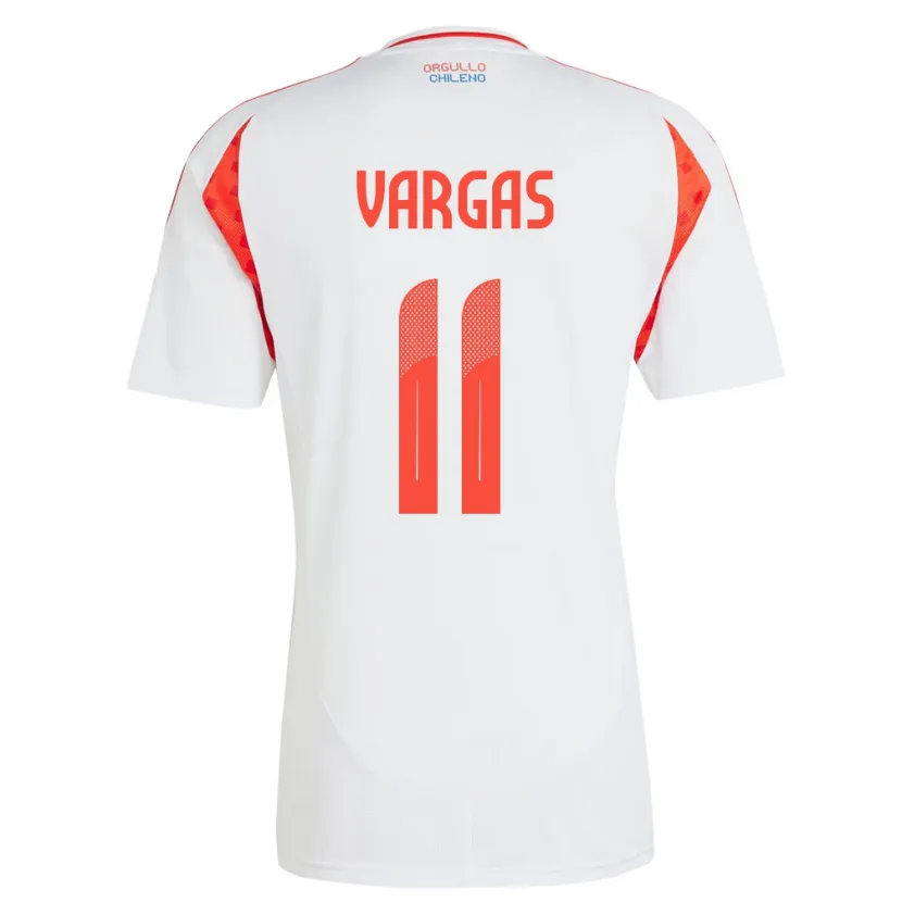 Danxen Dame Chile Eduardo Vargas #11 Hvit Bortetrøye Drakt Trøye 24-26 Skjorter T-Skjorte