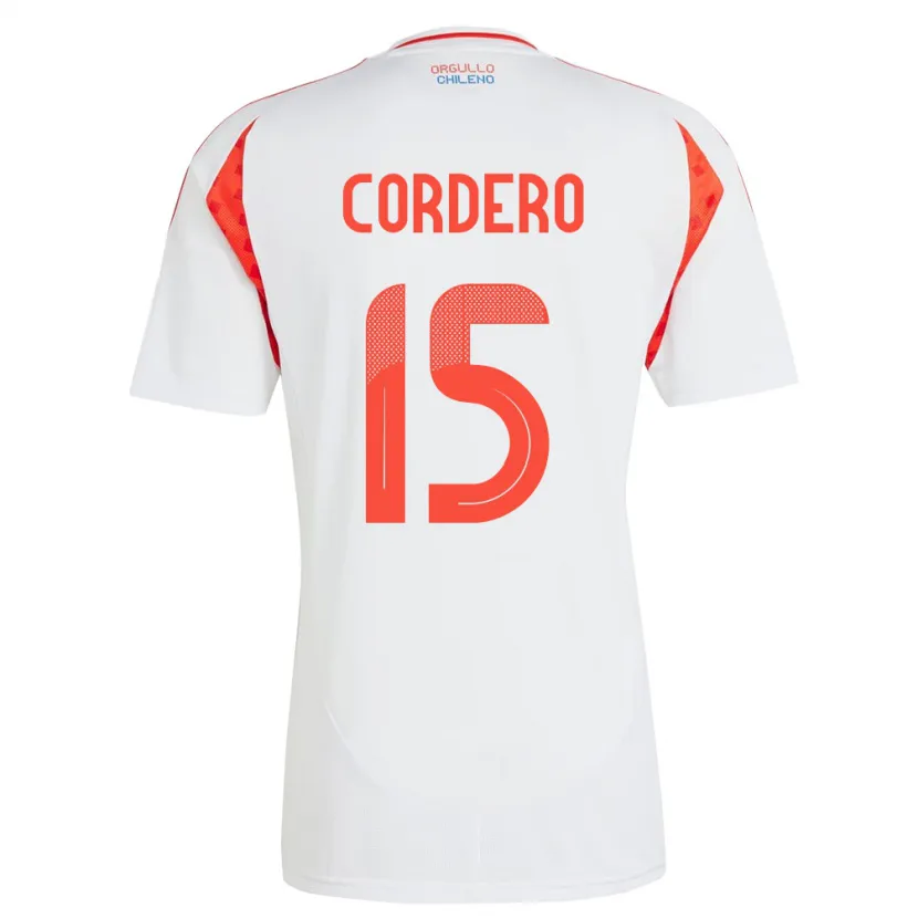 Danxen Dame Chile Renato Cordero #15 Hvit Bortetrøye Drakt Trøye 24-26 Skjorter T-Skjorte
