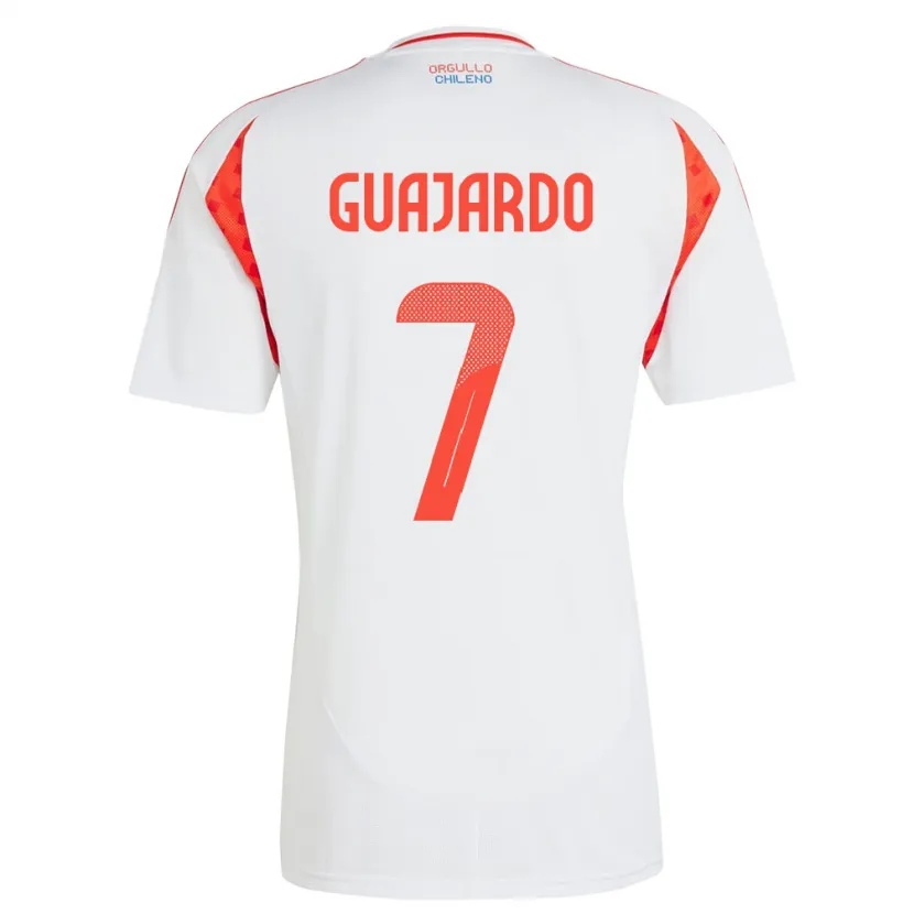 Danxen Dame Chile Paolo Guajardo #7 Hvit Bortetrøye Drakt Trøye 24-26 Skjorter T-Skjorte