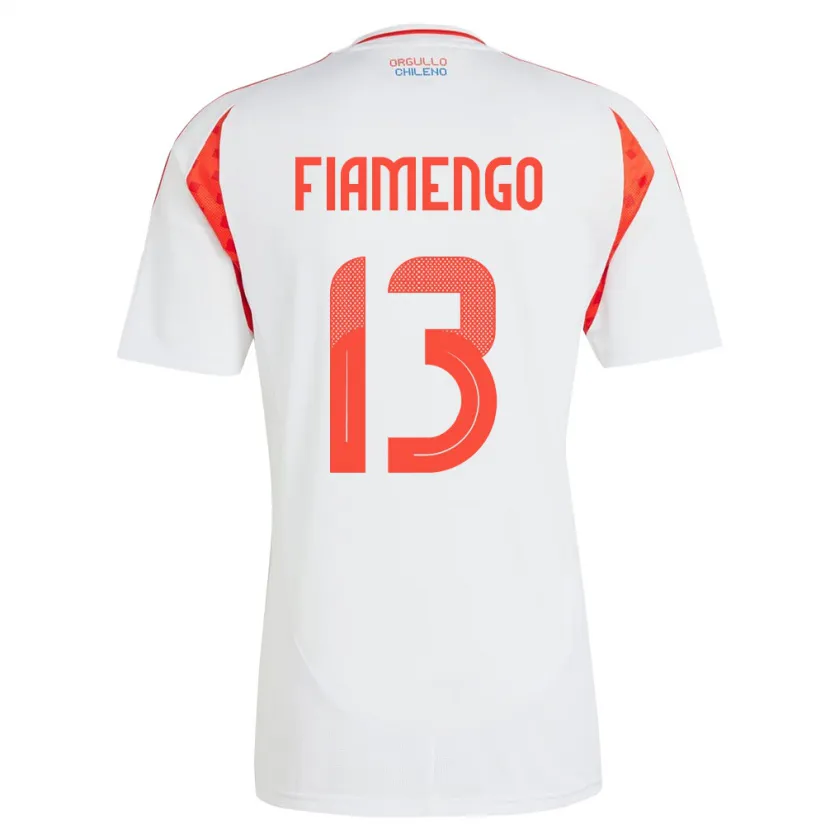 Danxen Dame Chile Darko Fiamengo #13 Hvit Bortetrøye Drakt Trøye 24-26 Skjorter T-Skjorte
