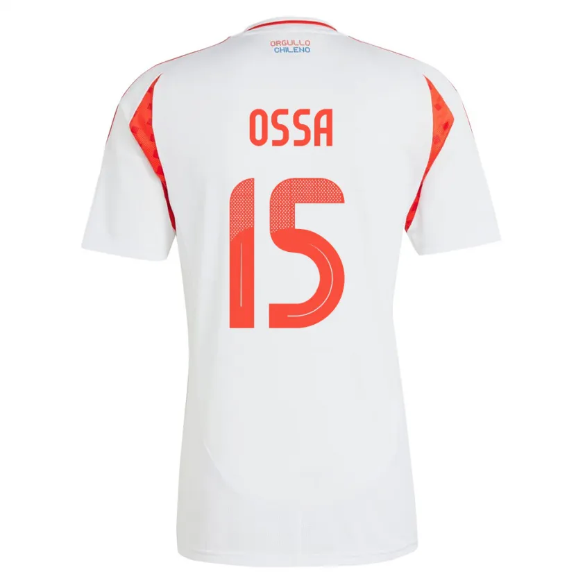Danxen Dame Chile Diego Ossa #15 Hvit Bortetrøye Drakt Trøye 24-26 Skjorter T-Skjorte