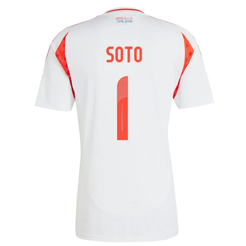 Danxen Dame Chile Fernando Soto #1 Hvit Bortetrøye Drakt Trøye 24-26 Skjorter T-Skjorte