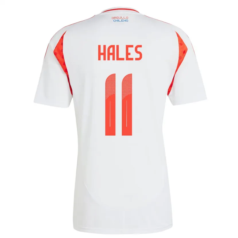 Danxen Dame Chile Alejandro Hales #11 Hvit Bortetrøye Drakt Trøye 24-26 Skjorter T-Skjorte