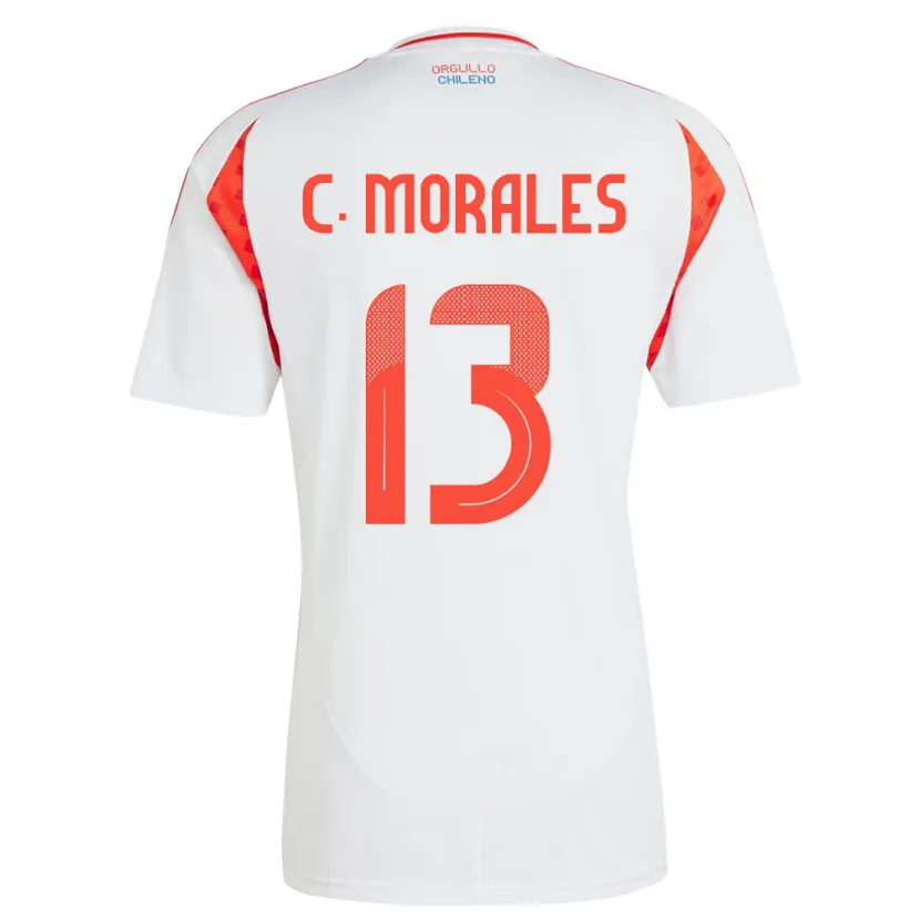 Danxen Dame Chile Cristián Morales #13 Hvit Bortetrøye Drakt Trøye 24-26 Skjorter T-Skjorte