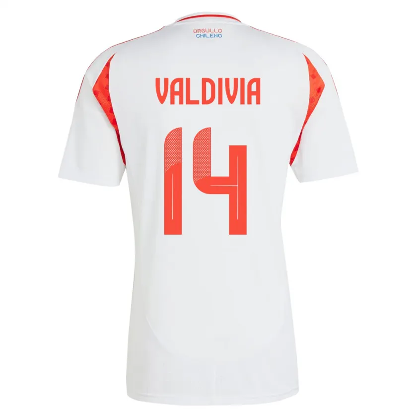 Danxen Dame Chile Felipe Valdivia #14 Hvit Bortetrøye Drakt Trøye 24-26 Skjorter T-Skjorte