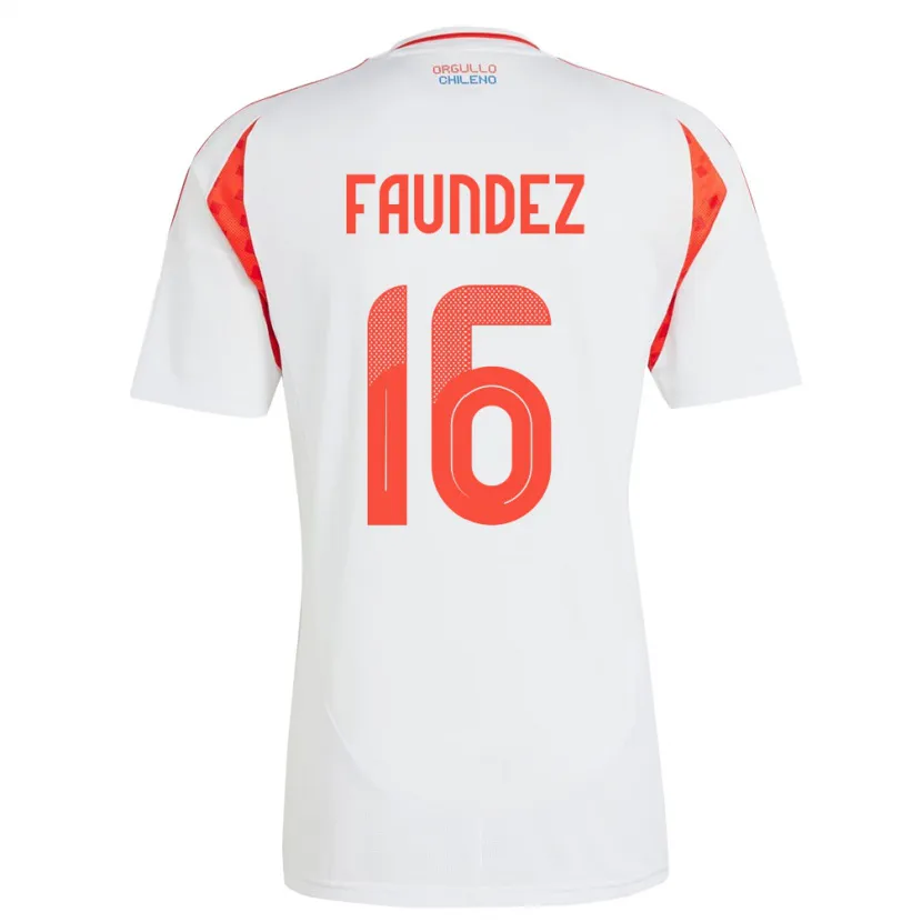 Danxen Dame Chile Felipe Faúndez #16 Hvit Bortetrøye Drakt Trøye 24-26 Skjorter T-Skjorte