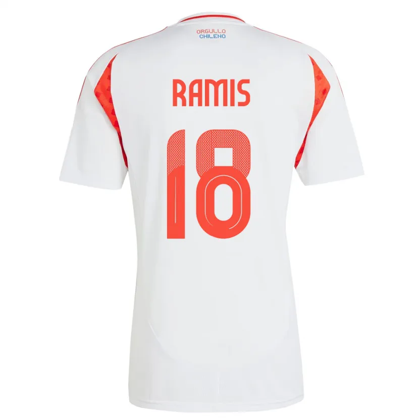 Danxen Dame Chile Oliver Ramis #18 Hvit Bortetrøye Drakt Trøye 24-26 Skjorter T-Skjorte