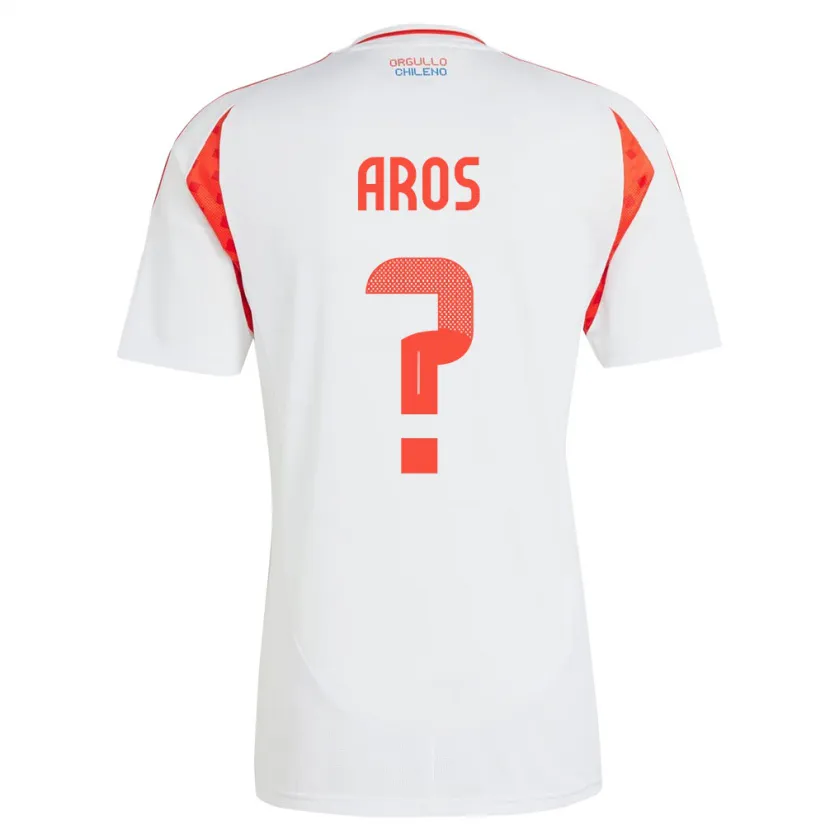 Danxen Dame Chile Vicente Aros #0 Hvit Bortetrøye Drakt Trøye 24-26 Skjorter T-Skjorte