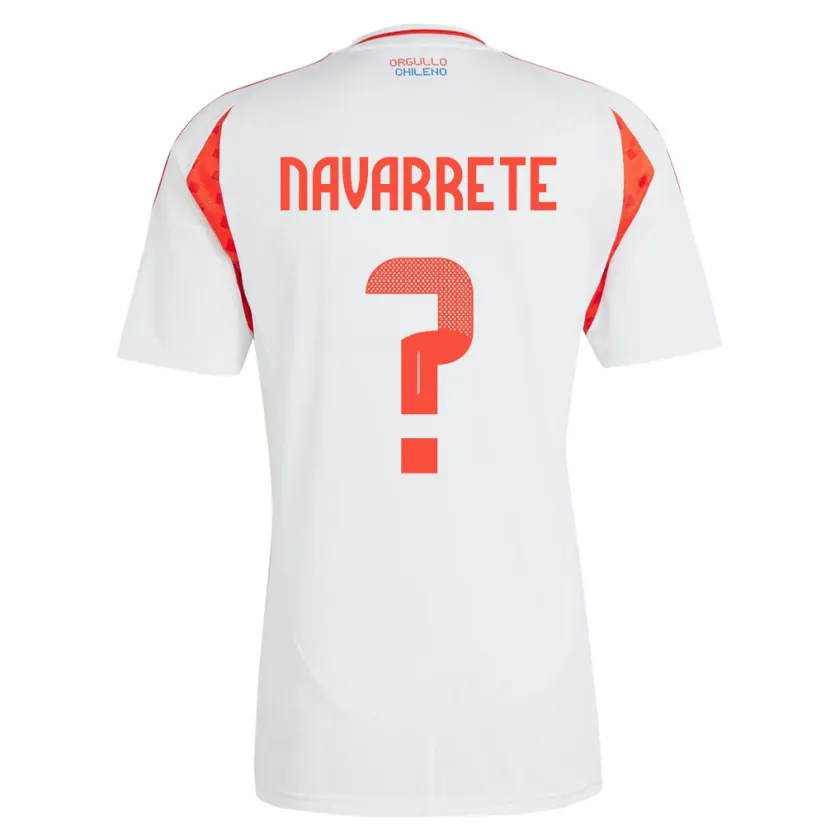 Danxen Dame Chile Sebastián Navarrete #0 Hvit Bortetrøye Drakt Trøye 24-26 Skjorter T-Skjorte