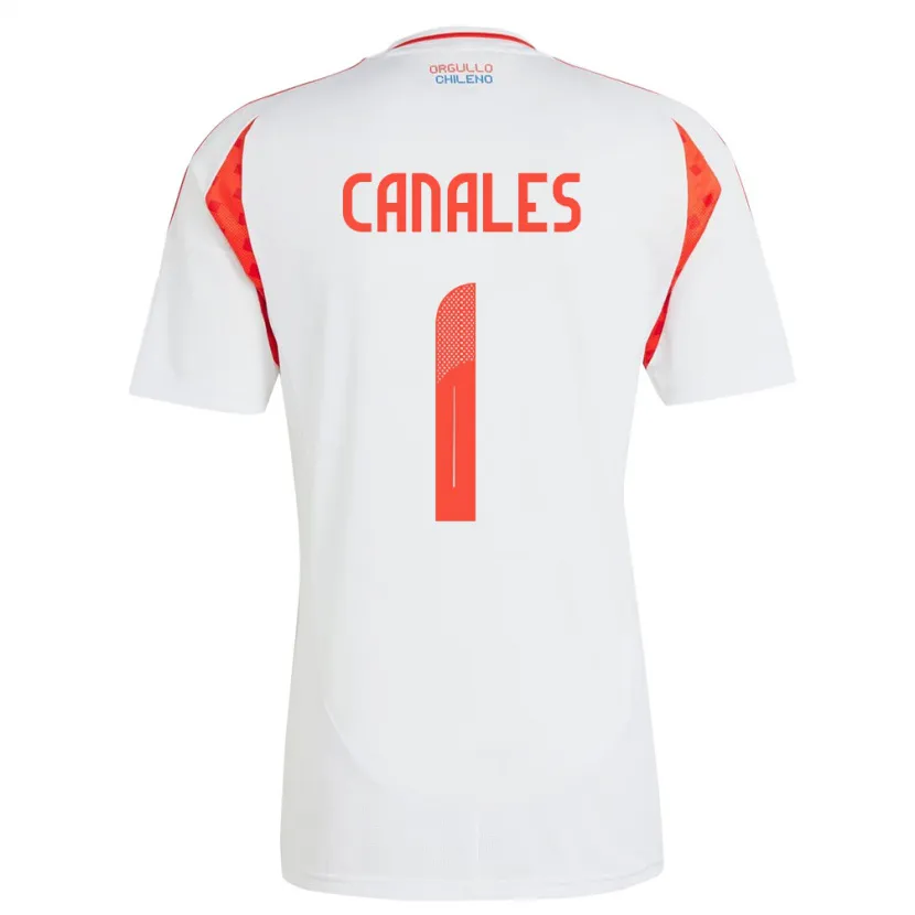 Danxen Dame Chile Antonia Canales #1 Hvit Bortetrøye Drakt Trøye 24-26 Skjorter T-Skjorte