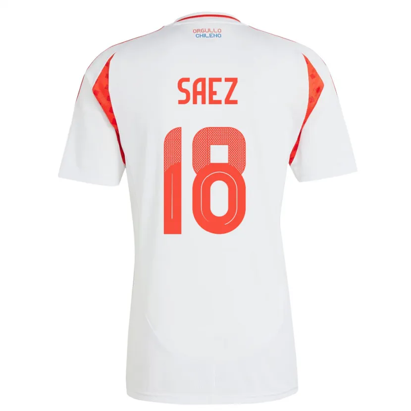 Danxen Dame Chile Camila Sáez #18 Hvit Bortetrøye Drakt Trøye 24-26 Skjorter T-Skjorte