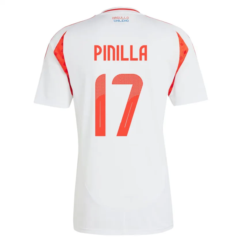 Danxen Dame Chile Fernanda Pinilla #17 Hvit Bortetrøye Drakt Trøye 24-26 Skjorter T-Skjorte