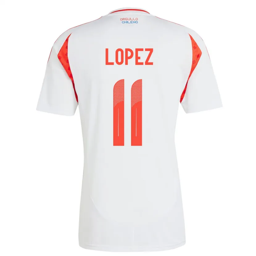 Danxen Dame Chile Yessenia López #11 Hvit Bortetrøye Drakt Trøye 24-26 Skjorter T-Skjorte
