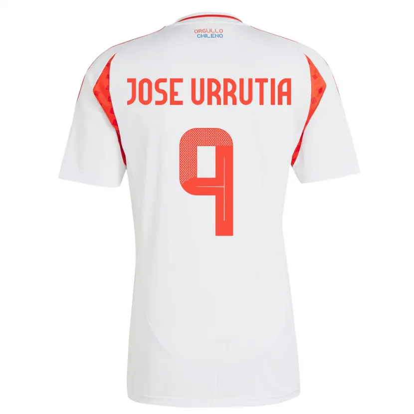 Danxen Dame Chile María José Urrutia #9 Hvit Bortetrøye Drakt Trøye 24-26 Skjorter T-Skjorte