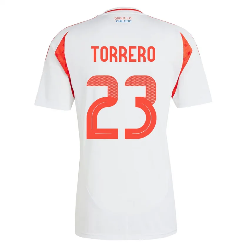 Danxen Dame Chile Ryann Torrero #23 Hvit Bortetrøye Drakt Trøye 24-26 Skjorter T-Skjorte