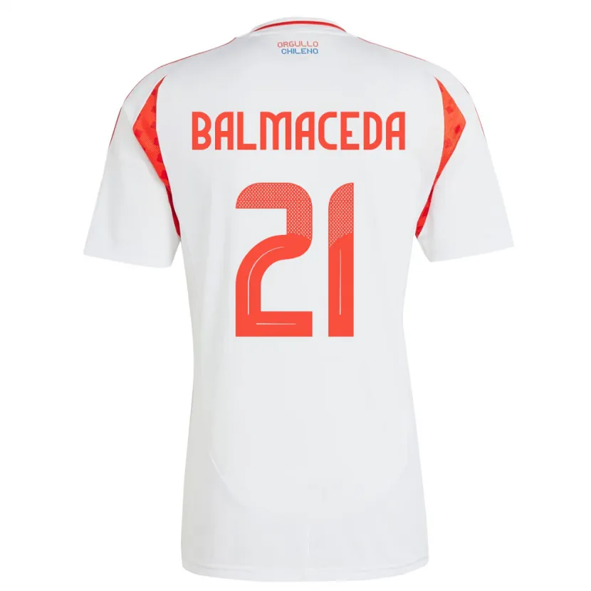 Danxen Dame Chile Rosario Balmaceda #21 Hvit Bortetrøye Drakt Trøye 24-26 Skjorter T-Skjorte