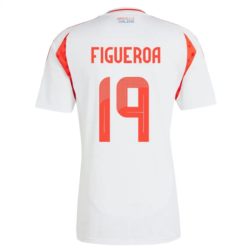 Danxen Dame Chile Catalina Figueroa #19 Hvit Bortetrøye Drakt Trøye 24-26 Skjorter T-Skjorte