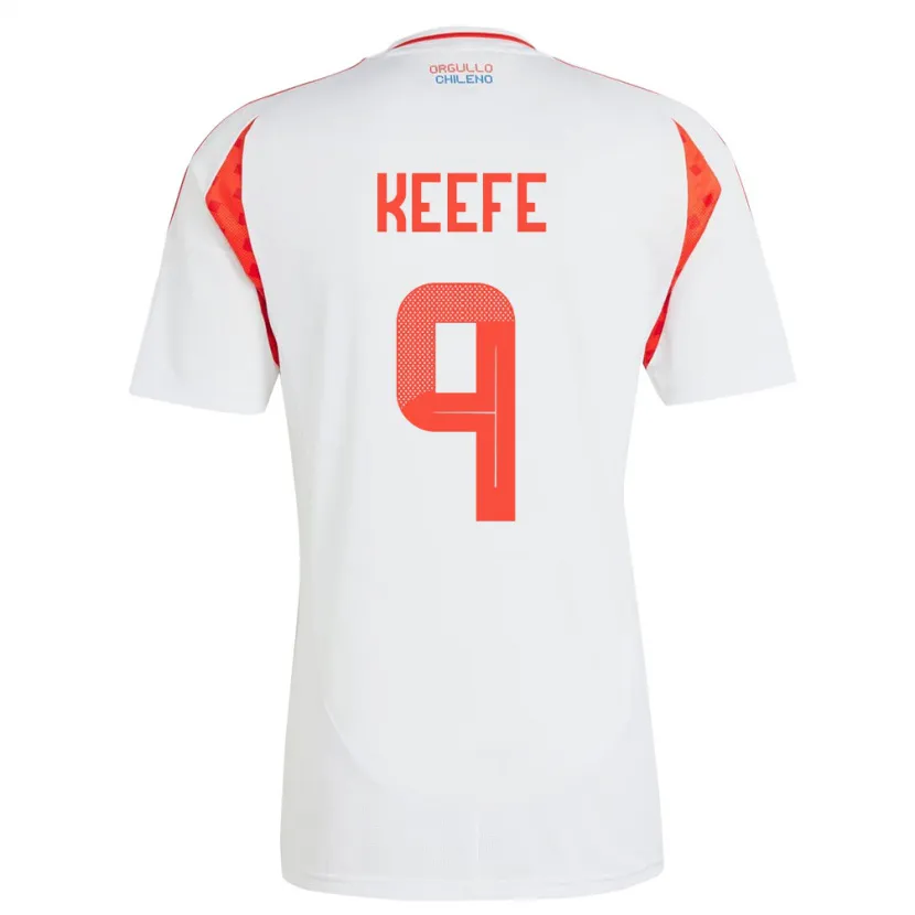 Danxen Dame Chile Sonya Keefe #9 Hvit Bortetrøye Drakt Trøye 24-26 Skjorter T-Skjorte