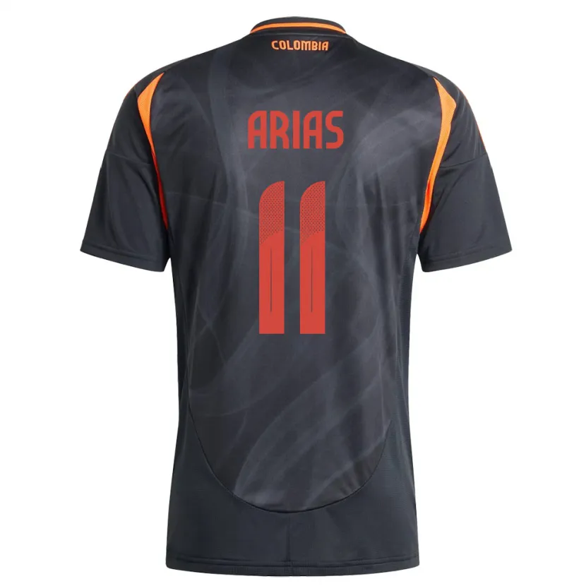 Danxen Dame Colombia Jhon Arias #11 Svart Bortetrøye Drakt Trøye 24-26 Skjorter T-Skjorte