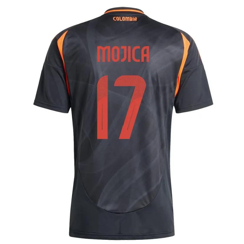 Danxen Dame Colombia Johan Mojica #17 Svart Bortetrøye Drakt Trøye 24-26 Skjorter T-Skjorte
