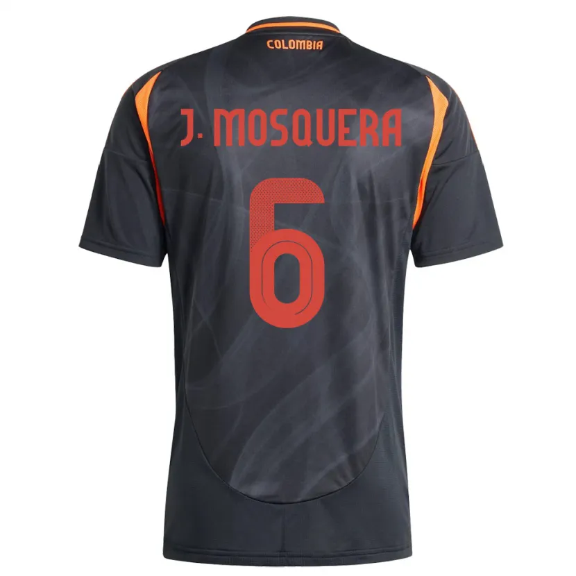 Danxen Dame Colombia Juan Mosquera #6 Svart Bortetrøye Drakt Trøye 24-26 Skjorter T-Skjorte