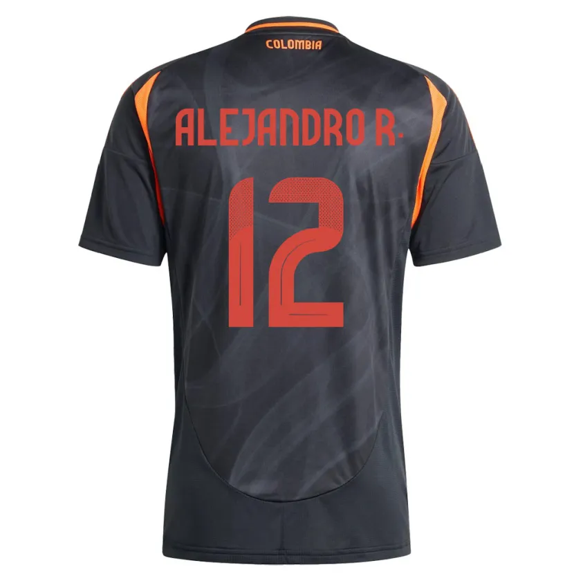 Danxen Dame Colombia Alejandro Rodríguez #12 Svart Bortetrøye Drakt Trøye 24-26 Skjorter T-Skjorte