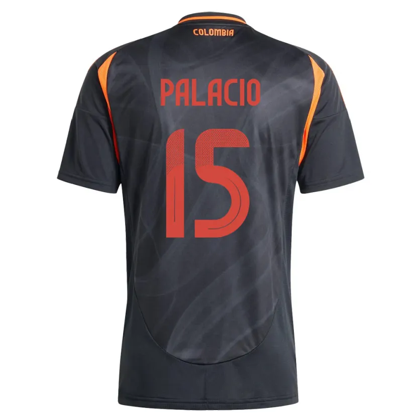 Danxen Dame Colombia Nelson Palacio #15 Svart Bortetrøye Drakt Trøye 24-26 Skjorter T-Skjorte