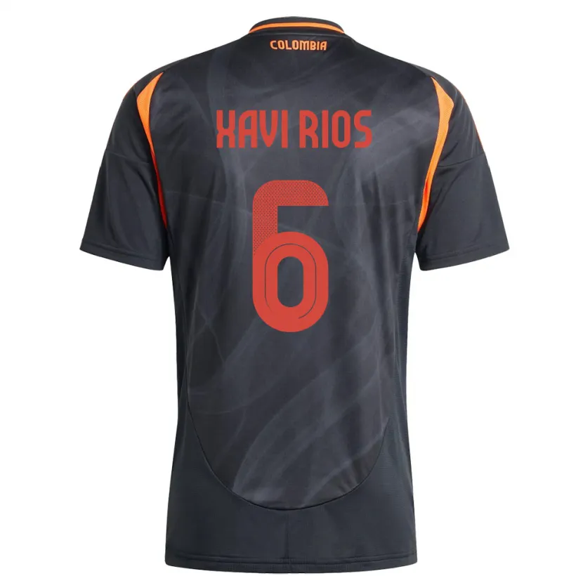 Danxen Dame Colombia Xavi Ríos #6 Svart Bortetrøye Drakt Trøye 24-26 Skjorter T-Skjorte