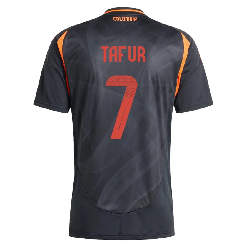 Danxen Dame Colombia Luis Tafur #7 Svart Bortetrøye Drakt Trøye 24-26 Skjorter T-Skjorte