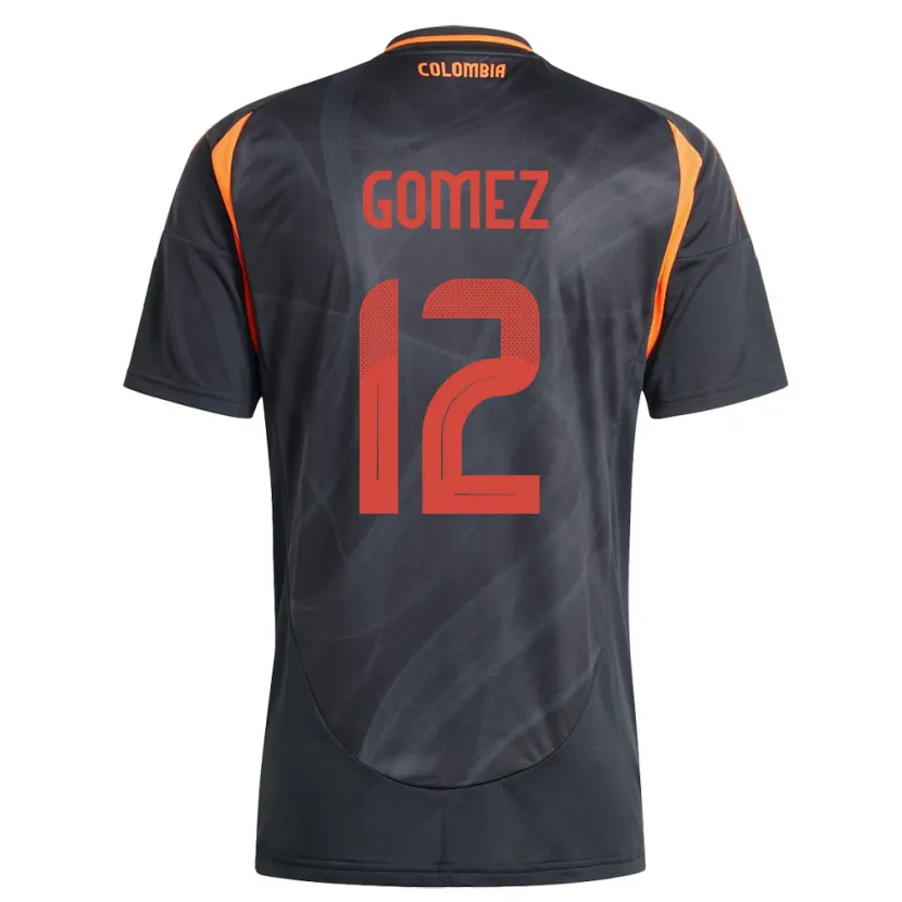 Danxen Dame Colombia Juan Gómez #12 Svart Bortetrøye Drakt Trøye 24-26 Skjorter T-Skjorte
