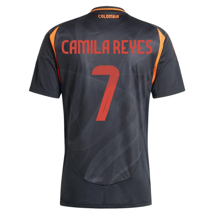 Danxen Dame Colombia María Camila Reyes #7 Svart Bortetrøye Drakt Trøye 24-26 Skjorter T-Skjorte