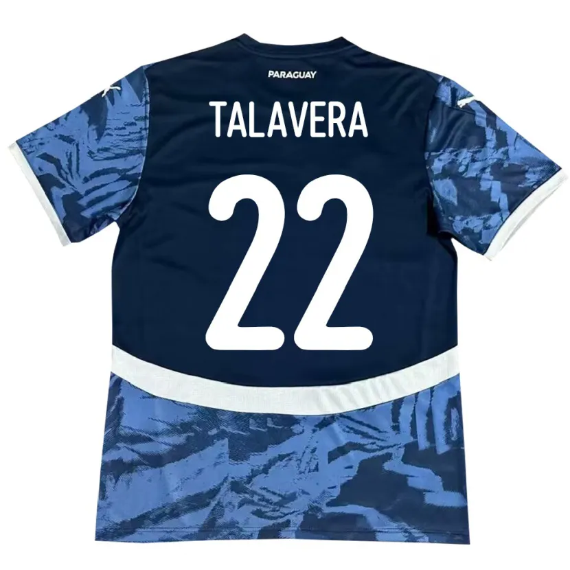 Danxen Dame Paraguay Javier Talavera #22 Blå Bortetrøye Drakt Trøye 24-26 Skjorter T-Skjorte