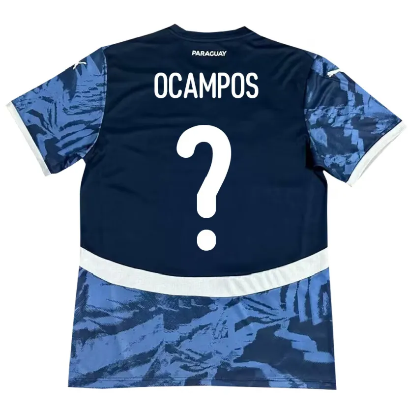 Danxen Dame Paraguay Santiago Ocampos #0 Blå Bortetrøye Drakt Trøye 24-26 Skjorter T-Skjorte