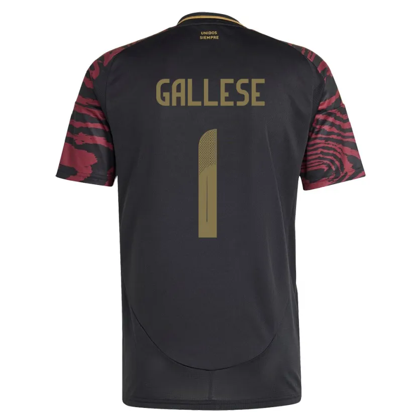 Danxen Dame Peru Pedro Gallese #1 Svart Bortetrøye Drakt Trøye 24-26 Skjorter T-Skjorte