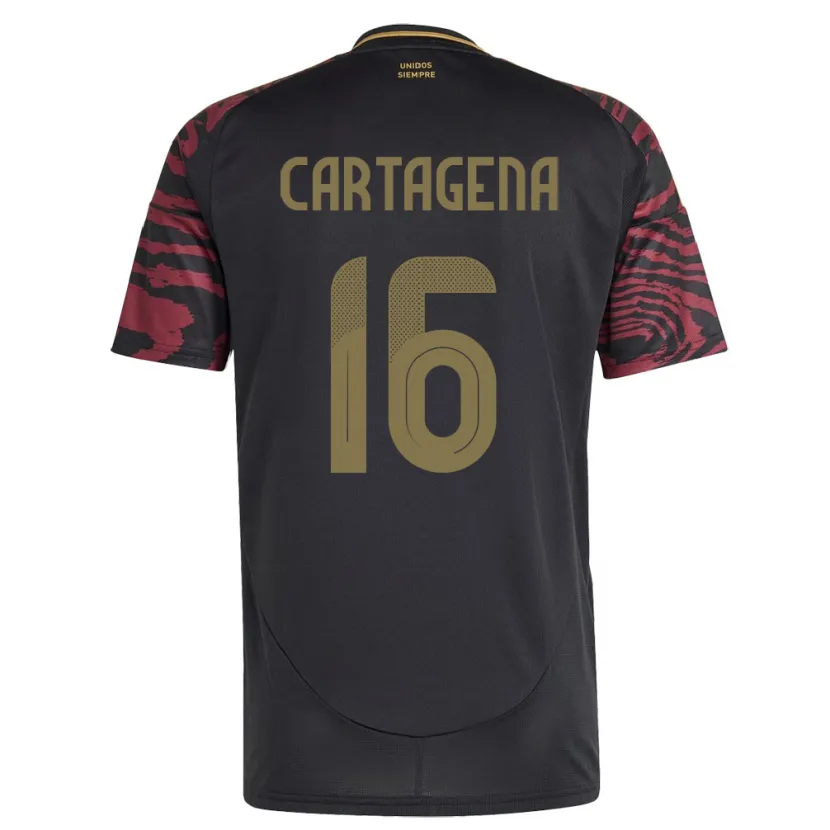 Danxen Dame Peru Wilder Cartagena #16 Svart Bortetrøye Drakt Trøye 24-26 Skjorter T-Skjorte