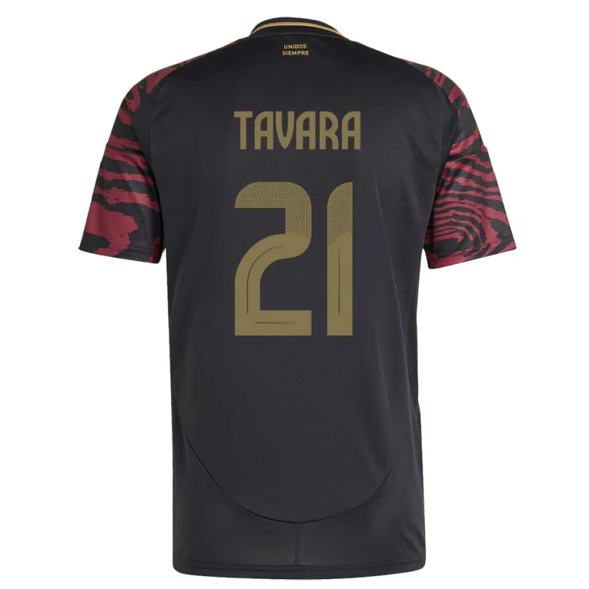 Danxen Dame Peru Martín Távara #21 Svart Bortetrøye Drakt Trøye 24-26 Skjorter T-Skjorte