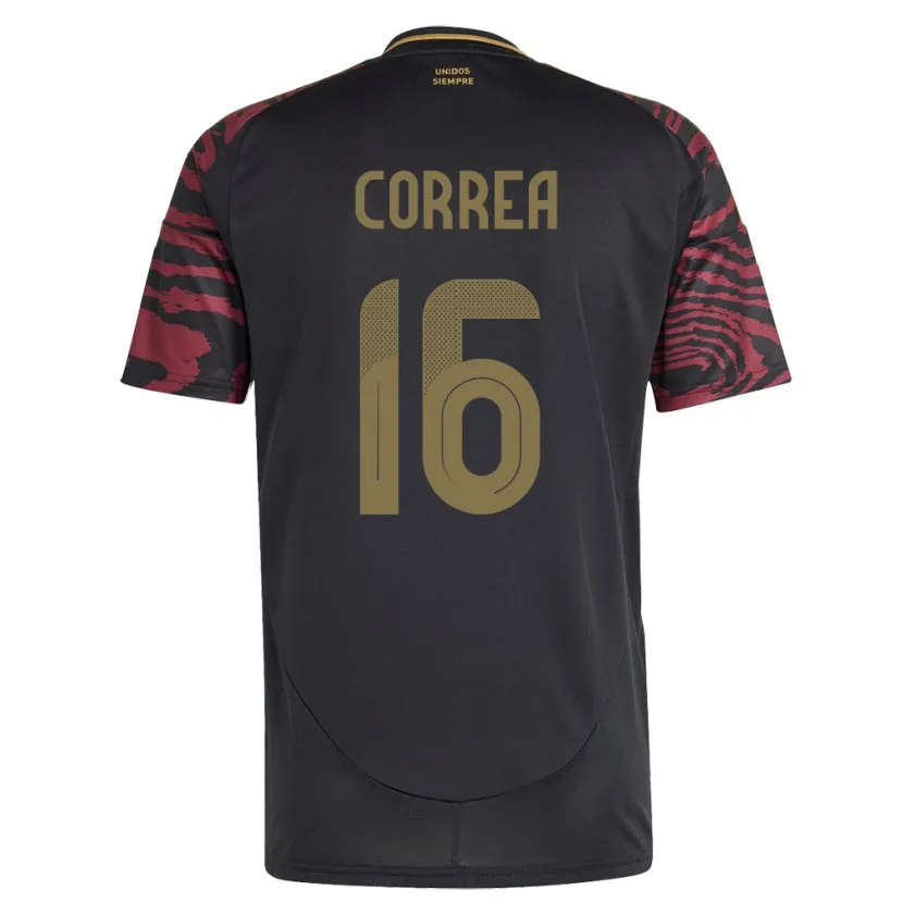 Danxen Dame Peru Eslyn Correa #16 Svart Bortetrøye Drakt Trøye 24-26 Skjorter T-Skjorte