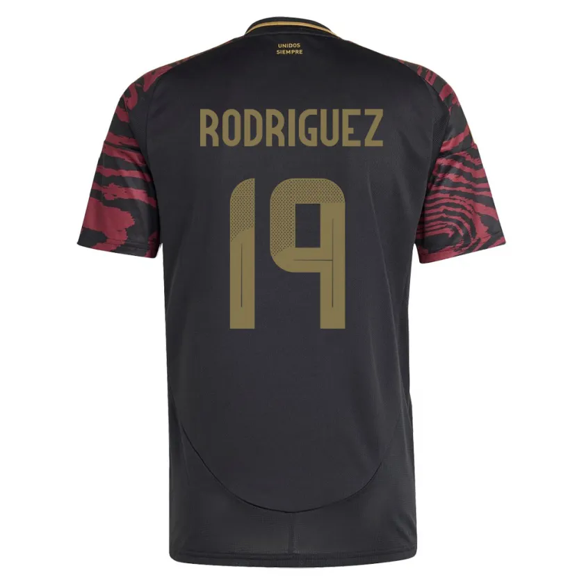 Danxen Dame Peru Mateo Rodríguez #19 Svart Bortetrøye Drakt Trøye 24-26 Skjorter T-Skjorte