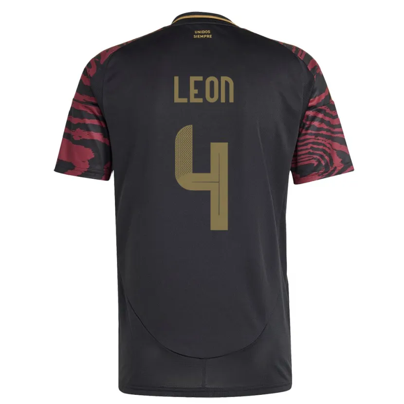 Danxen Dame Peru Mía León #4 Svart Bortetrøye Drakt Trøye 24-26 Skjorter T-Skjorte
