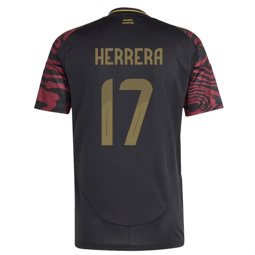 Danxen Dame Peru Fabiola Herrera #17 Svart Bortetrøye Drakt Trøye 24-26 Skjorter T-Skjorte